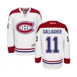 Reebok Montreal Canadiens #11 Brendan Gallagher Authentic White Away NHL Jersey