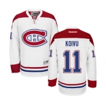 Reebok Montreal Canadiens #11 Saku Koivu Authentic White Away NHL Jersey