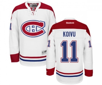 Reebok Montreal Canadiens #11 Saku Koivu Authentic White Away NHL Jersey