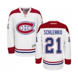 Reebok Montreal Canadiens #21 David Schlemko Authentic White Away NHL Jersey