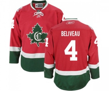 Reebok Montreal Canadiens #4 Jean Beliveau Authentic Red New CD NHL Jersey