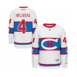 Reebok Montreal Canadiens #4 Jean Beliveau Authentic White 2016 Winter Classic NHL Jersey