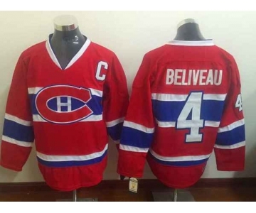 nhl jerseys montreal canadiens #4 beliveau red[patch C]