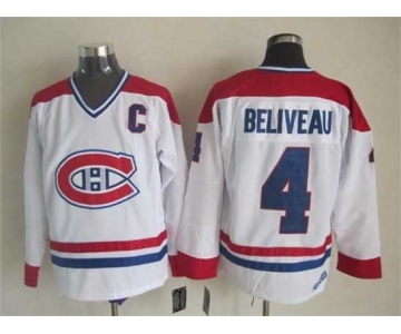 nhl jerseys montreal canadiens #4 beliveau white[patch C]