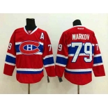 nhl jerseys montreal canadiens #79 markov red[patch A]