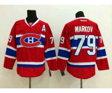 nhl jerseys montreal canadiens #79 markov red[patch A]