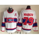 nhl jerseys montreal canadiens #79 markov white[m&n][patch A]