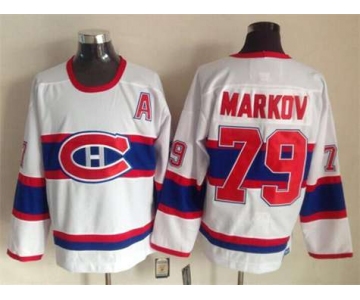 nhl jerseys montreal canadiens #79 markov white[m&n][patch A]