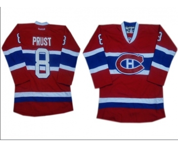 nhl jerseys montreal canadiens #8 prust red