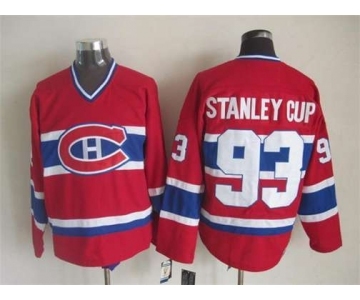 nhl jerseys montreal canadiens #93 stanleycup red