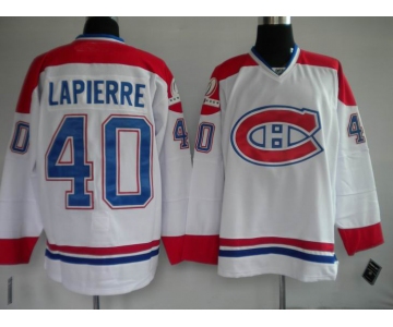 nhl montreal canadiens #40 lapierre white ch