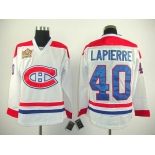 nhl montreal canadiens #40 lapierre white(winter classic)