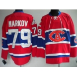 nhl montreal canadiens #79 markov red ca