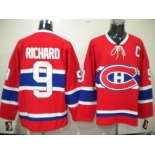 nhl montreal canadiens #9 richard red ch