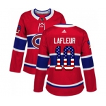 Women Adidas Montreal Canadiens #10 Guy Lafleur Authentic Red USA Flag Fashion NHL Jersey