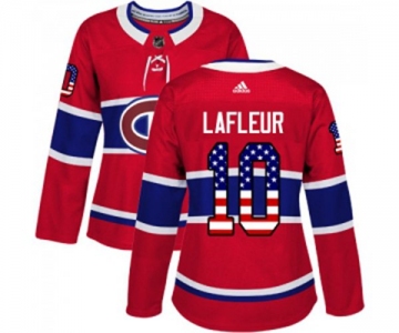 Women Adidas Montreal Canadiens #10 Guy Lafleur Authentic Red USA Flag Fashion NHL Jersey