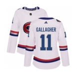 Women Adidas Montreal Canadiens #11 Brendan Gallagher Authentic White 2017 100 Classic NHL Jersey