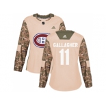 Women Adidas Montreal Canadiens #11 Brendan Gallagher Camo Authentic 2017 Veterans Day Stitched NHL Jersey