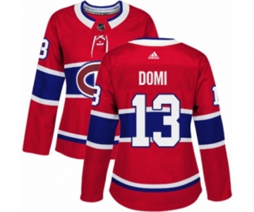 Women Adidas Montreal Canadiens #13 Max Domi Authentic Red Home NHL Jersey