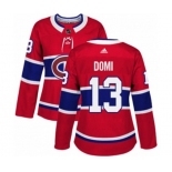 Women Adidas Montreal Canadiens #13 Max Domi Premier Red Home NHL Jersey