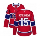 Women Adidas Montreal Canadiens #15 Jesperi Kotkaniemi Authentic Red Home NHL Jersey