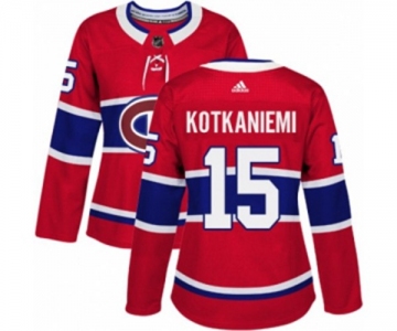 Women Adidas Montreal Canadiens #15 Jesperi Kotkaniemi Authentic Red Home NHL Jersey