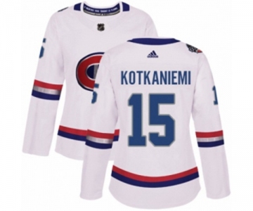 Women Adidas Montreal Canadiens #15 Jesperi Kotkaniemi Authentic White 2017 100 Classic NHL Jersey