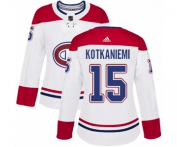 Women Adidas Montreal Canadiens #15 Jesperi Kotkaniemi Authentic White Away NHL Jersey