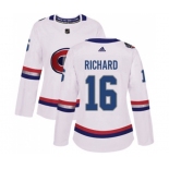 Women Adidas Montreal Canadiens #16 Henri Richard Authentic White 2017 100 Classic NHL Jersey