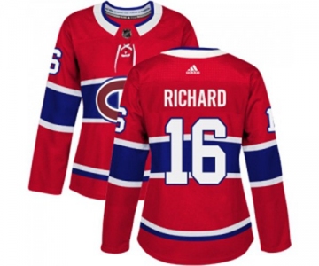 Women Adidas Montreal Canadiens #16 Henri Richard Premier Red Home NHL Jersey