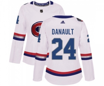 Women Adidas Montreal Canadiens #24 Phillip Danault Authentic White 2017 100 Classic NHL Jersey