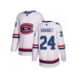 Women Adidas Montreal Canadiens #24 Phillip Danault White Authentic 2017 100 Classic Stitched NHL Jersey