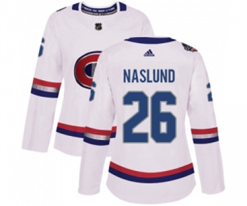 Women Adidas Montreal Canadiens #26 Mats Naslund Authentic White 2017 100 Classic NHL Jersey