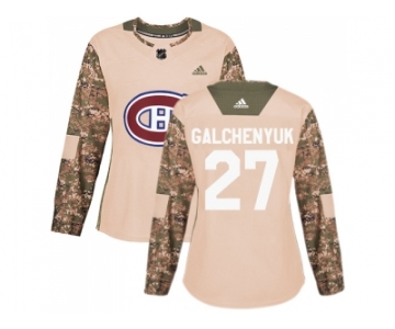 Women Adidas Montreal Canadiens #27 Alex Galchenyuk Camo Authentic 2017 Veterans Day Stitched NHL Jersey