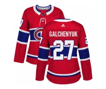 Women Adidas Montreal Canadiens #27 Alex Galchenyuk Red Home Authentic Stitched NHL Jersey