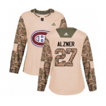 Women Adidas Montreal Canadiens #27 Karl Alzner Authentic Camo Veterans Day Practice NHL Jersey