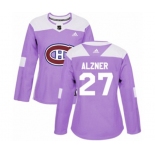 Women Adidas Montreal Canadiens #27 Karl Alzner Authentic Purple Fights Cancer Practice NHL Jersey