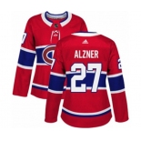 Women Adidas Montreal Canadiens #27 Karl Alzner Authentic Red Home NHL Jersey