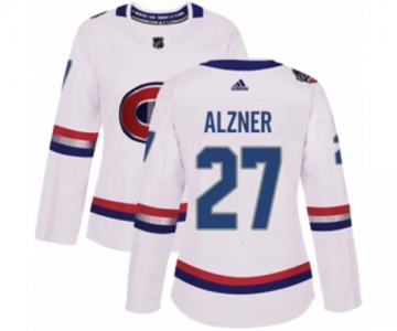 Women Adidas Montreal Canadiens #27 Karl Alzner Authentic White 2017 100 Classic NHL Jersey