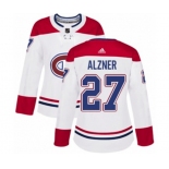 Women Adidas Montreal Canadiens #27 Karl Alzner Authentic White Away NHL Jersey