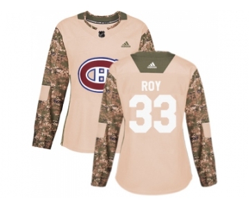 Women Adidas Montreal Canadiens #33 Patrick Roy Camo Authentic 2017 Veterans Day Stitched NHL Jersey