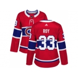 Women Adidas Montreal Canadiens #33 Patrick Roy Red Home Authentic Stitched NHL Jersey