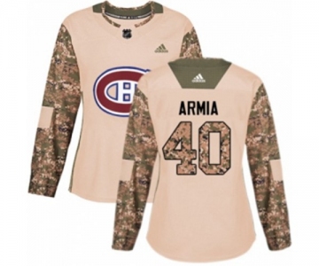 Women Adidas Montreal Canadiens #40 Joel Armia Authentic Camo Veterans Day Practice NHL Jersey