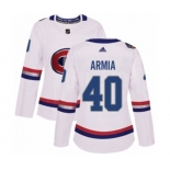 Women Adidas Montreal Canadiens #40 Joel Armia Authentic White 2017 100 Classic NHL Jersey