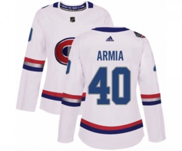 Women Adidas Montreal Canadiens #40 Joel Armia Authentic White 2017 100 Classic NHL Jersey