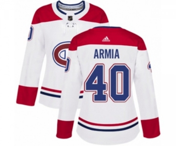 Women Adidas Montreal Canadiens #40 Joel Armia Authentic White Away NHL Jersey