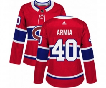 Women Adidas Montreal Canadiens #40 Joel Armia Premier Red Home NHL Jersey