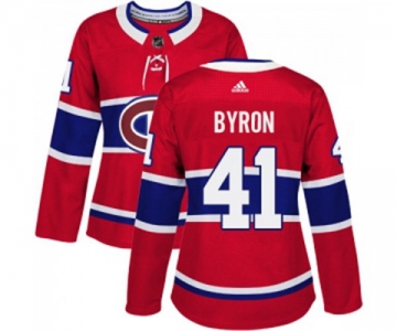 Women Adidas Montreal Canadiens #41 Paul Byron Authentic Red Home NHL Jersey