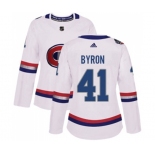 Women Adidas Montreal Canadiens #41 Paul Byron Authentic White 2017 100 Classic NHL Jersey