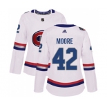 Women Adidas Montreal Canadiens #42 Dominic Moore Authentic White 2017 100 Classic NHL Jersey